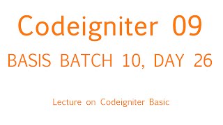 Codeigniter Bangla tutorial Part 09