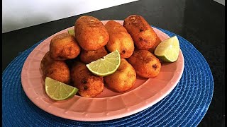 BOLINHO DE BATATA COM  RECHEIO DE CARNE MOIDA. SABOROSO E FÁCIL DE FAZER. #bolinho #receitas