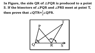 Lines and Angles || In Figure, the side QR of △PQR is produced to a point S. If the || #maths