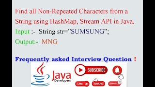 Find all Non-Repeated Characters in a String | HashMap, Stream API in Java