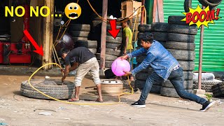 Balloon Blast Prank || Best Tyre Puncture Prank with Popping Balloons || (Part-14) By, 4 Minute Fun