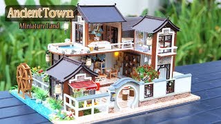 DIY Miniature Dollhouse Kit || Ancient Town - Chinese Villa - Relaxing Satisfying Video