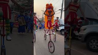 ล้อเดียวเชิดสิงโต #cycling #unicycle #unicycling #กีฬา #จักรยานล้อเดียว #บันเทิง