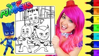 Coloring PJ Masks Catboy, Owlette \u0026 Gekko Coloring Page Prismacolor Paint Markers | KiMMi THE CLOWN