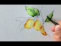 베리현 수채화 time lapse 🍋 레몬 그리기 watercolor painting watercolor flower watercolor tutorial lemon 🍋