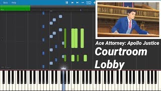 Ace Attorney: Apollo Justice - Courtroom Lobby ~ New Prelude (Piano + Sheets!) 逆転裁判4 BGM