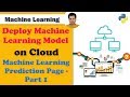 10.Deploy ML on Cloud - Flask App Machine Learning Prediction Page Part 1 | Deploy ML Model Flask