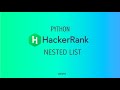 #10 : Nested List | hackerrank Python Solutions