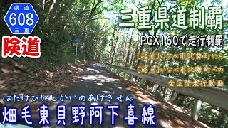 【三重県道制覇】【走行動画】三重県道608号 畑毛東貝野阿下喜線 を PCX160 で走破 (いなべ市北勢町畑毛～いなべ市北勢町阿下喜)  [2022.05/29]