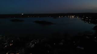 Drone Shot of Hingham MA, Crowpoint at sunset