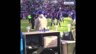 Panthers Player Walks up to Odell Beckham Jr. with Baseball Bat Pregame | NFL