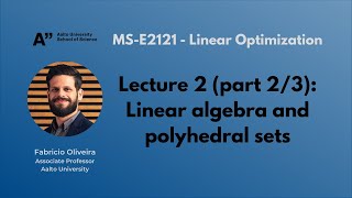 MS-E2121 - Linear Optimization - Lecture 2.2