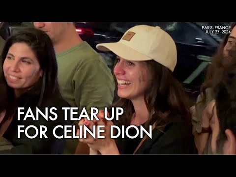 MOMENT Fans tear up while watching Celine Dion at Olympics opening ceremony