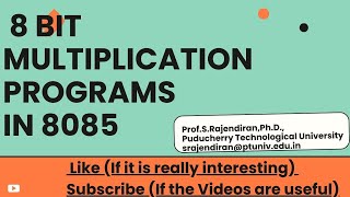 8085 Assembly Language Program: 8-Bit Multiplication Tutorial