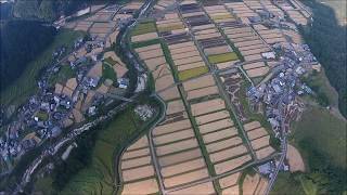 【秋シリーズ】地域で守る秋の田園風景。滋賀高島町黒谷（上空）dji drone