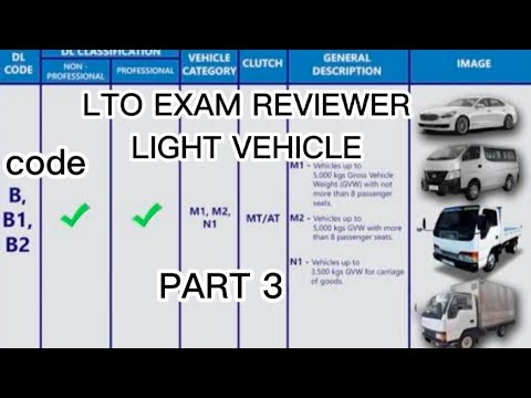 LTO EXAM REVIEWER (2022) Light Vehicle Code B, B1,B2 - YouTube