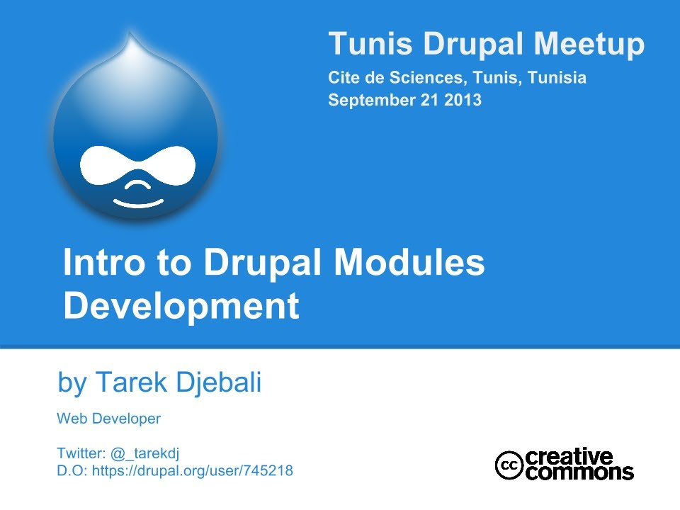 شرح بالعربي Intro To Drupal Modules Development Drupal Meetup Tunis
