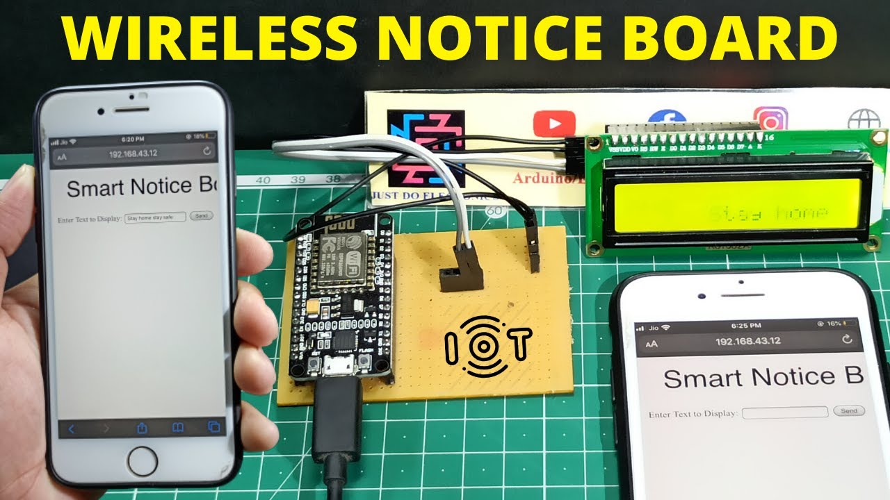 Wireless Notice Board | IoT Based Smart Notice Board | ESP8266 Project ...