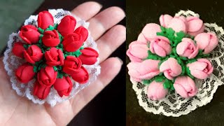 LEMBRANCINHA  PARA CASAMENTO MINI BUQUÊ  EM EVA  BOTÃOZINHO DE ROSAS  EM EVA LINDO E DIFERENTE