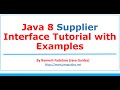 Java 8 Supplier Interface Tutorial with Examples | Lambda Expression