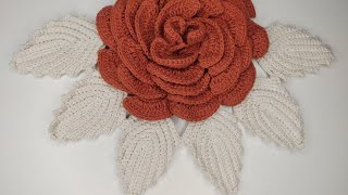 Guia rápido: aplicação perfeita de FOLHAS na MEGA ROSA  #crochet