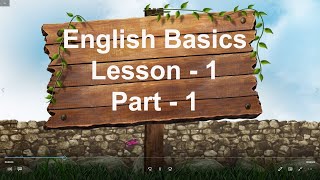 UKG English Basics Lesson 1 - Part 1