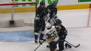 Golden Knights' Haula appears to butt-end Kopitar in the face