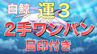 【モンスト】　白鯨運３＋ダイヤ2個　2手ワンパン解説　目印付き