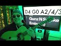 how to play gunz n smoke snoop dogg eminem 50 cent guitar tutorial beginner lesson