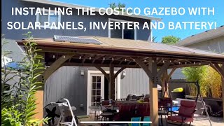 LARGE COSTCO GAZEBO SOLAR SETUP! Easy DIY. 1500 watts!￼￼ YARDISTRY 12 x 20 ft LOVE IT!