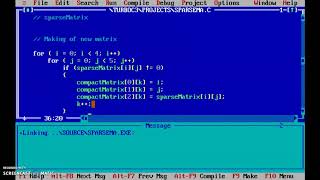 sparsematrix representation using array: C program