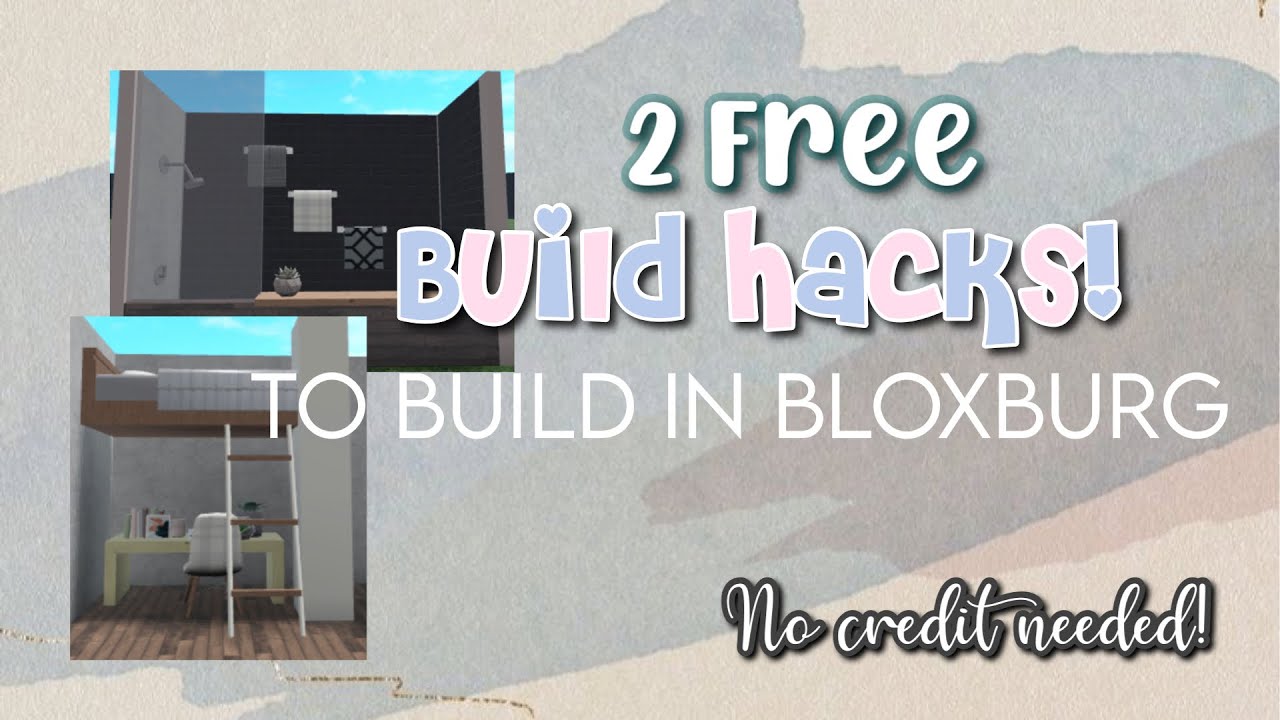 BLOXBURG || 2 FREE Build Hacks! || Aesthetic Shower + Loftbed - YouTube