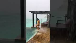 When you thought you booked the perfect tropical holiday but you end up in a tropical storm 🌧️🌴