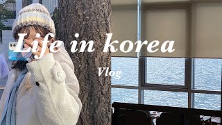 [Life in Korea/Vlog] I went to a cafe where you can go to the Han River in the middle of winter☕️ |