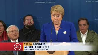 Presidenta Bachelet firma proyecto de ley de migraciones | 24 Horas TVN Chile