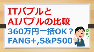 ITバブルとAIバブルの比較、年初一括360万円投資はありか？　FANG+、S\u0026P500、NASDAQ100で検討【有村ポウの資産運用】250120