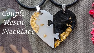 How To Make Necklace Pendant | Resin Heart Necklace for couple | Epoxy Resin Art Necklace Gift Ideas