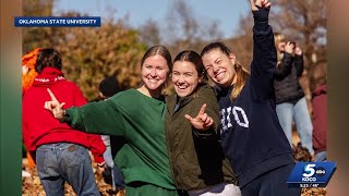 OSU students bring back leaf pile jump for second year
