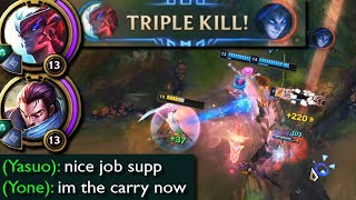 League of Legends but Yone and Yasuo lane together and try to steal each other's kills