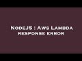 NodeJS : Aws Lambda response error