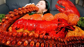 [Mukbang ASMR] 5ft! Giant OCTOPUS Legs🐙 Lobster Spicy Stir-Fried Jjamppong Seafo