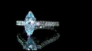 1 1/2 CTW Marquise Cut Aquamarine and Diamond Cocktail Ring in 14K White Gold