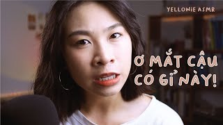 Vietnam ASMR 1 min làm sạch bong gỉ mắt cho cậu! Cleaning ur eyes soft voice, mouth sound, tapping