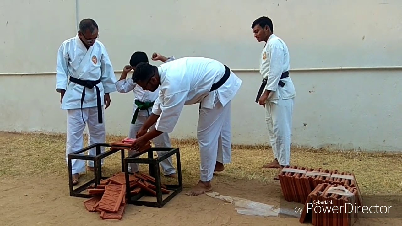 Karate Performance L N B INDO JAPAN KARATE - Tile Breaking With Hands ...