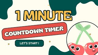 CHERRY CHERRIES COUNTDOWN ! π 1 MINUTE 1:00 countdown timer from 60 seconds to zero