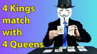 CTT 22 - 4 Kings Match With 4 Queens, Self Working Card Trick Tutorial