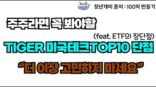 완벽한 TIGER 미국테크TOP10 INDXX ETF의 단점이 있다고?? top10 ETF투자방법 (feat. kodex 미국 fang 플러스 etf, 적립식 투자)