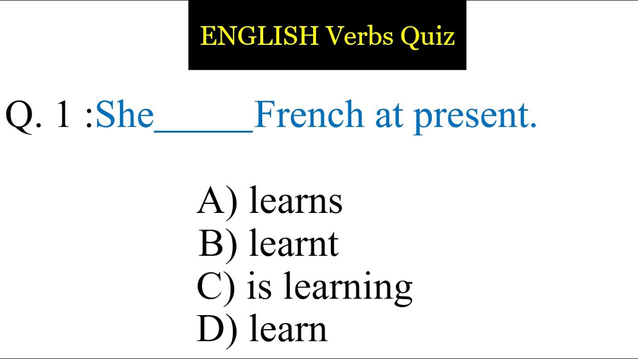 English Verb Quiz | Correct Form Of Verb MCQ | Objective English ...