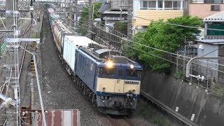 EF64-1028牽引の鹿島貨物（1095レ）を鷺沼東跨線橋から撮影　2019年5月9日