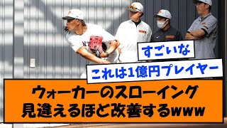 【朗報】ウォーカーのスローイング、見違えるほど改善するwww　亀井コーチもビックリ!?【なんJ反応】